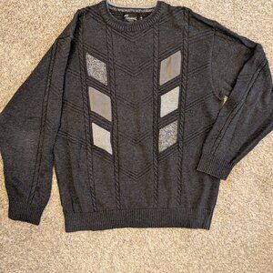 Vintage Oversized Grandpa Sweater Gray Size L